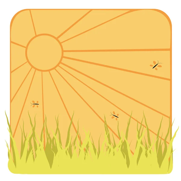 Fond de couleur avec herbe — Image vectorielle