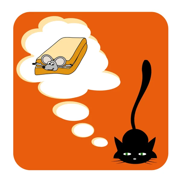 Le rêve du chat — Image vectorielle