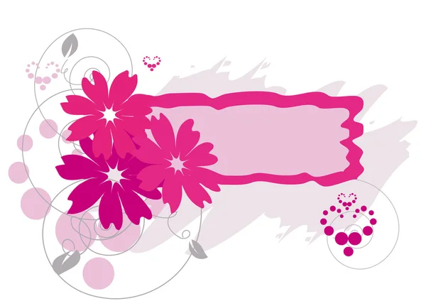 Grunge cadre avec des fleurs — Image vectorielle