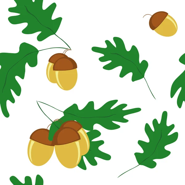Seamless pattern with acorns — Stock Vector