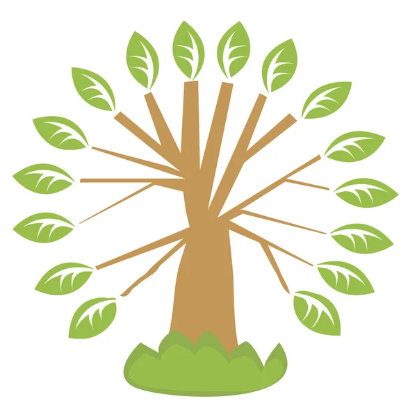 Icono con árbol — Vector de stock
