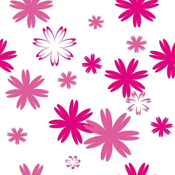 Modello senza cuciture con fiori rosa — Vettoriale Stock