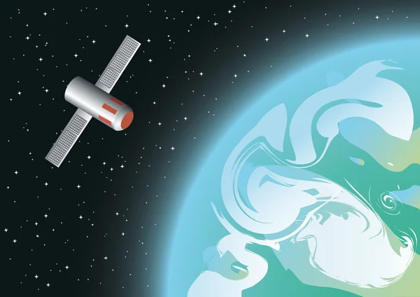 Satellite en orbite — Image vectorielle