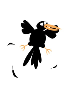 Isolated illustration of funny crow clipart
