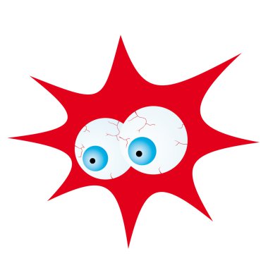 Two goggle eyes with red flash clipart