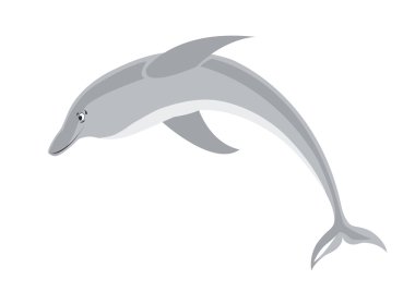 Isolated illustration of smiling dolphin clipart