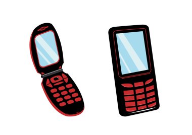 Black mobile phones clipart