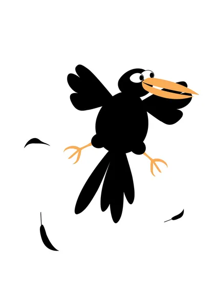 Illustration isolée de corbeau drôle — Image vectorielle