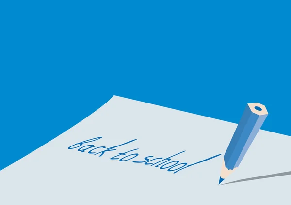 Bild med blå penna och papper plåt — Stock vektor