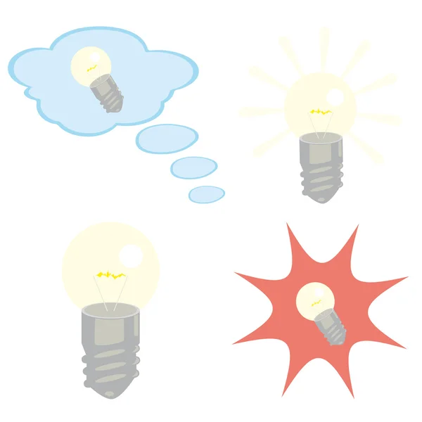Ensemble d'icônes d'ampoule — Image vectorielle