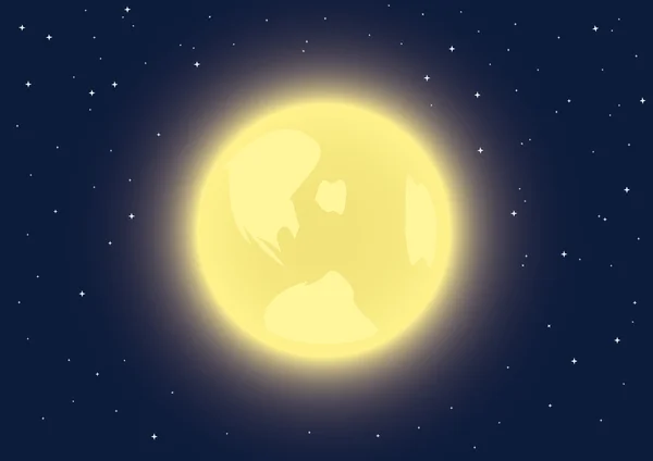 Achtergrond met volle maan — Stockvector