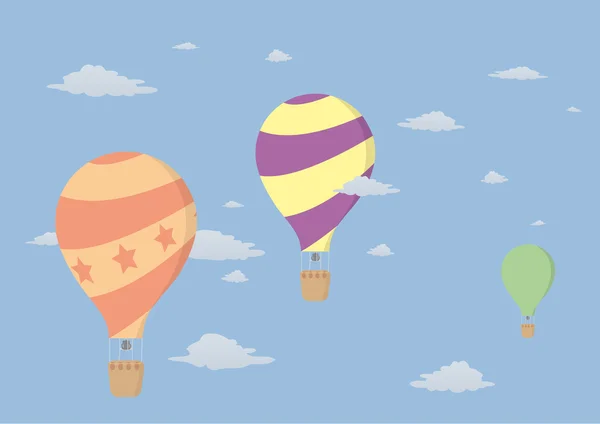 Drei bunte Luftballons — Stockvektor
