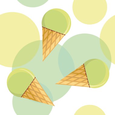 Seamless pattern with mint ice-cream clipart