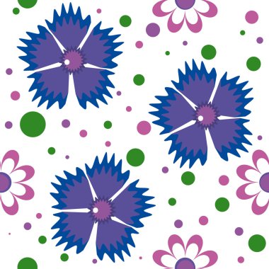 Seamless pattern with color flowers clipart