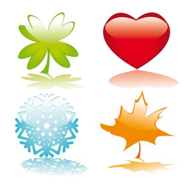 Four glossy buttons for holidays design clipart