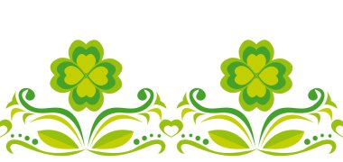 Seamless ornament with green quatrefoils clipart