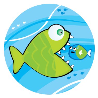 Big fish eating a little fish clipart
