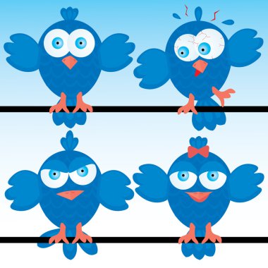 Blueberds icon set clipart