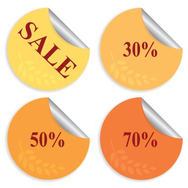 Set of four stickers for autumn sale clipart