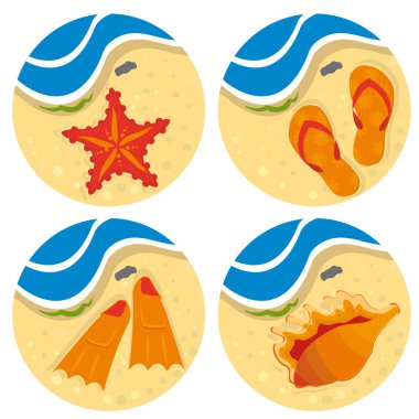 Bright set of beach stuff clipart