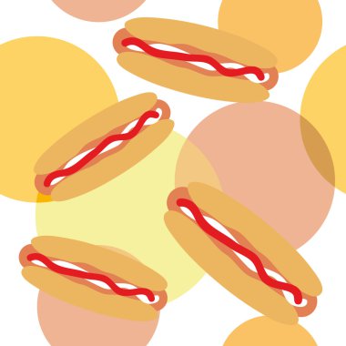 Seamless pattern with hotdogs clipart