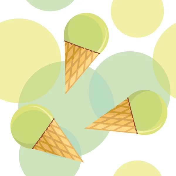ミント アイスクリームとのシームレスなパターン — ストックベクタ