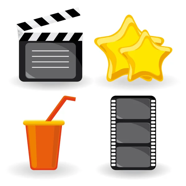 Stock vector Four color movie icons