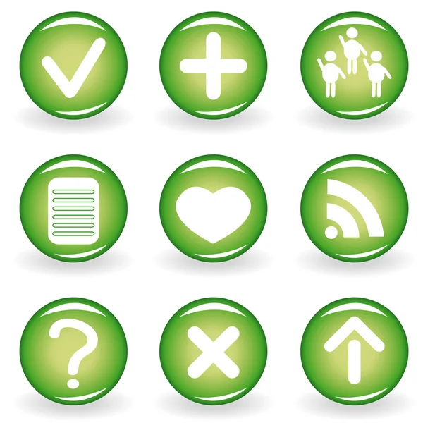 Zestaw zielony ikony do projektowania — Wektor stockowy