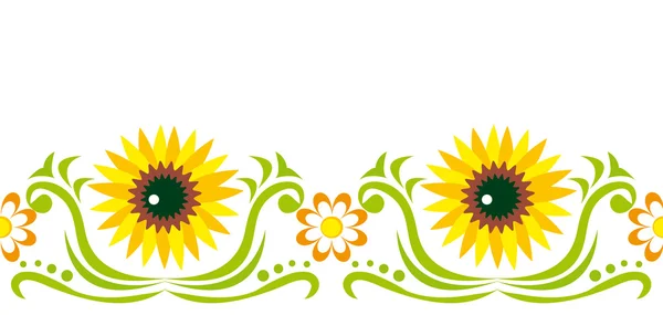 Seamless ornament with sunflower — Stock Vector