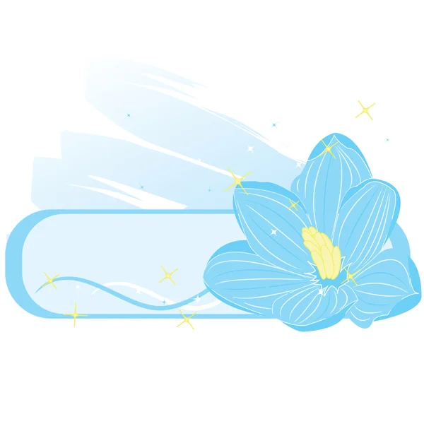 Keret kék virággal — Stock Vector