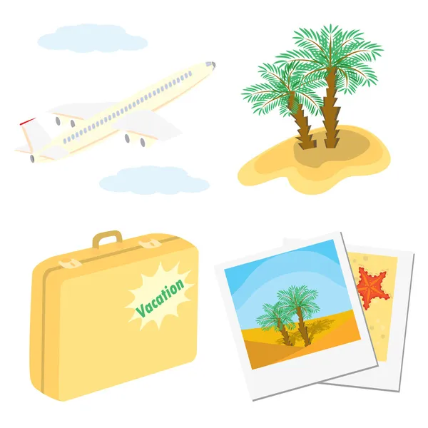 Set of color vacation icons — Stock Vector