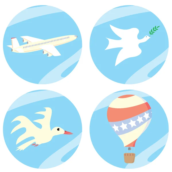 A set of icons "in the sky" — Stock Vector