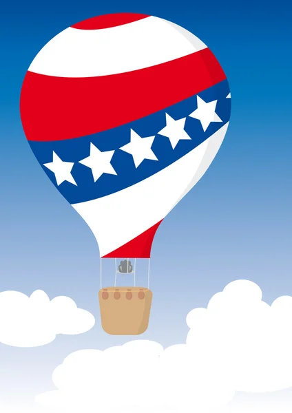 Ballon à air chaud drapeau américain — Image vectorielle