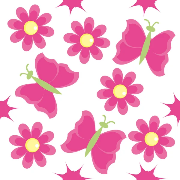 Бесшовный узор с розовыми цветами — стоковый вектор