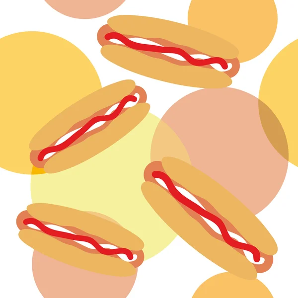 Seamless pattern with hotdogs — Stock Vector