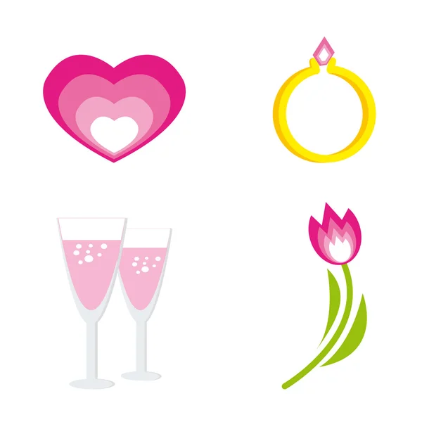 Set of icons for st. Valentine day — Stock Vector