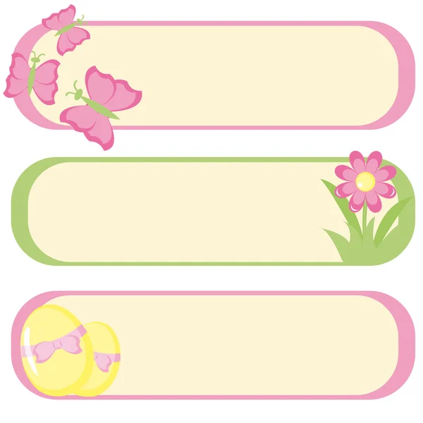 Conjunto de tres banners para el diseño de Pascua — Vector de stock