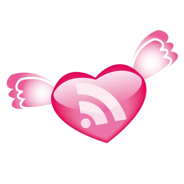 Icône RSS pour la Saint Valentin — Image vectorielle