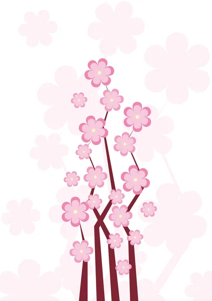 Άνοιξη φόντο με ροζ λουλούδια — Διανυσματικό Αρχείο