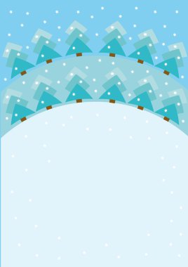 Blank with abstract snowy christmas tree clipart