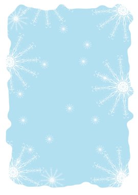 Snowy frame with nowflakes clipart