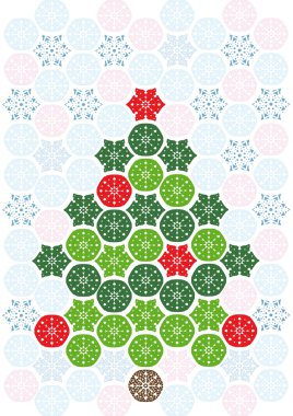 Abstract mosaic christmas tree clipart