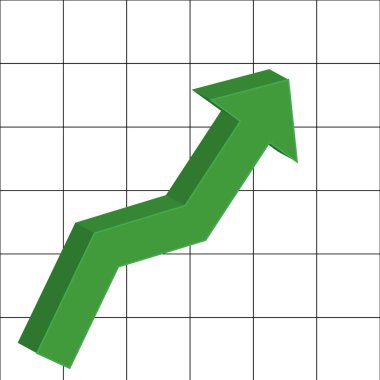 Graph with up arrow clipart