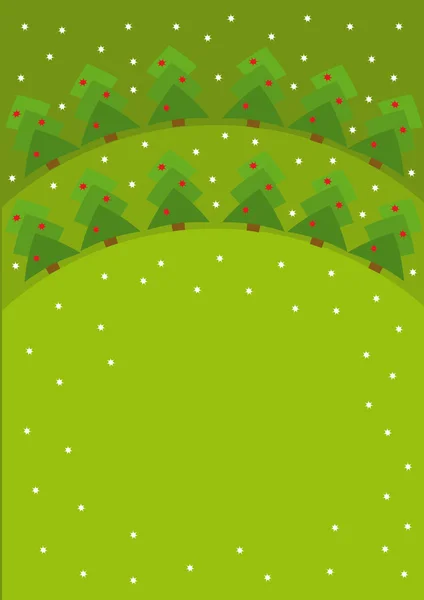 Branco com árvore de Natal verde abstrato — Vetor de Stock