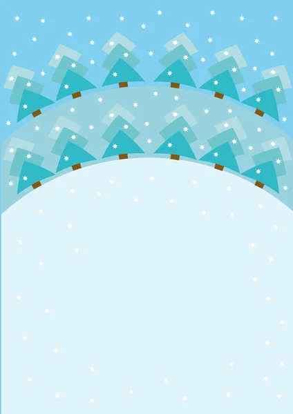 En blanco con árbol de Navidad nevado abstracto — Vector de stock