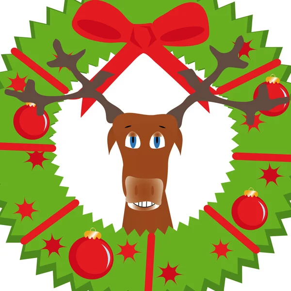 Christmas background with deer — Stock Vector