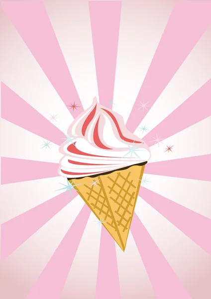 Cartoon illustration of ice cream — Stock Vector