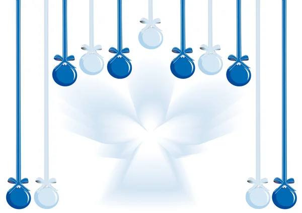 ハンギング装飾的なボールと天使 — ストックベクタ