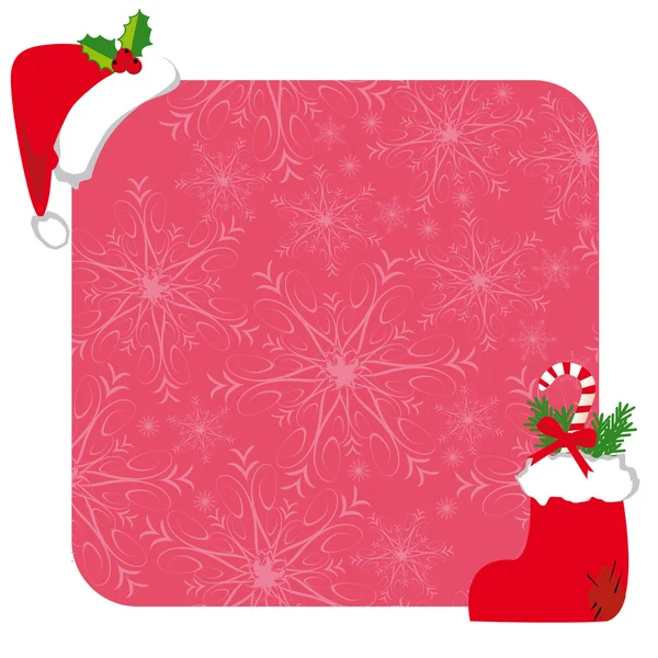 Frame with snowflakes on pink background — Stock Vector