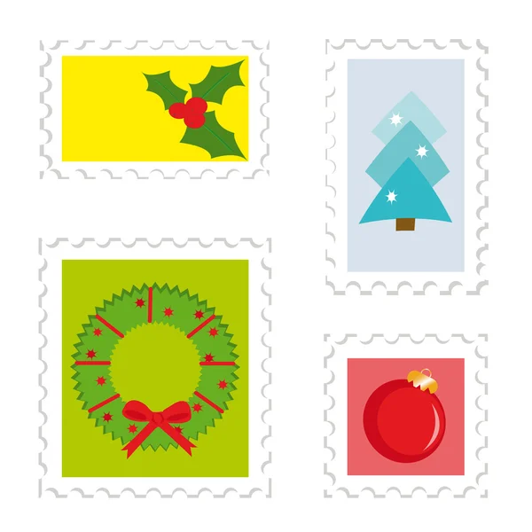 Set of postage stamps — Stock Vector